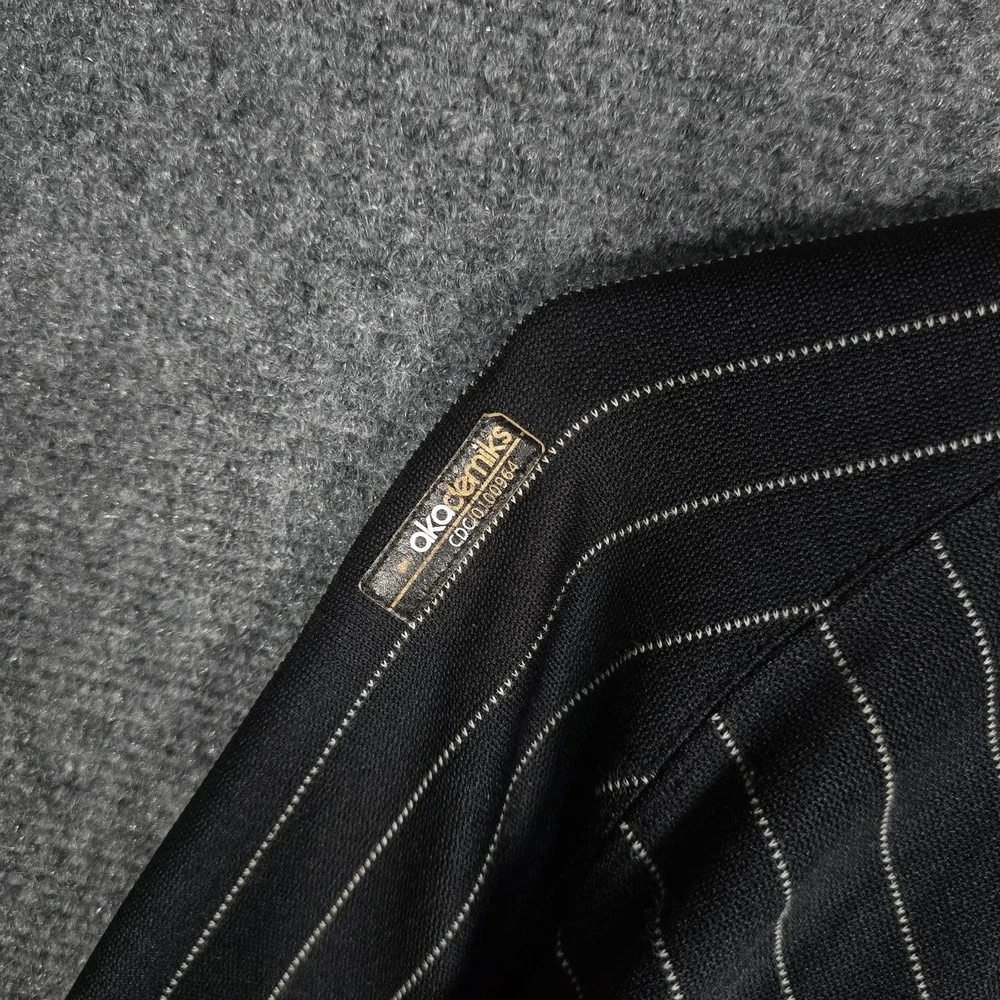 Vintage Y2K Akademiks Track Jacket Mens XXL Full Zip Pinstripe Hip Hop Black